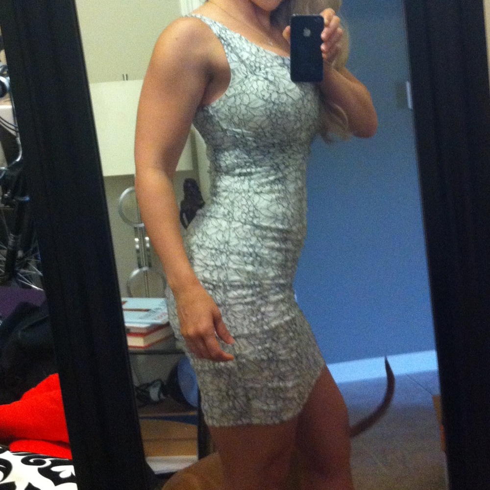 White and black lace Express mini